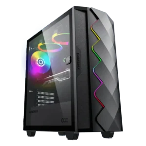Case Gamemax Diamond COC BK Mid Gaming Tower Negro ATX 2 x USB Diseno de Puerta Corrediza Vidrio Templado