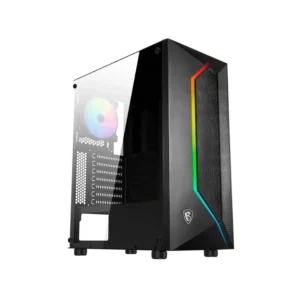 Case Msi Mag Vampiric 100R Full Tower Negro 1 x USB 3.2 2 x USB 2.0 Lateral Vidrio Templado Panel Frontal de Maya