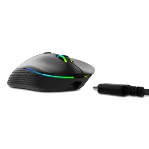 Mouse XPG AlphaWl Gaming 16000DPI 6 Botones Inalámbrico LED RGB Diseño Ergonómico Exoesqueleto Negro
